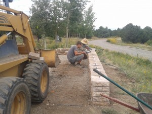 Building the sitting wall 