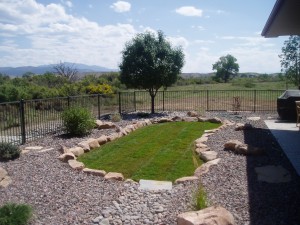 Sod with Sandstone Border